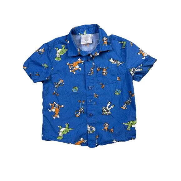 Pixar Disney Toy Story Button Up Shirt 3T Blue - Picture 2 of 6